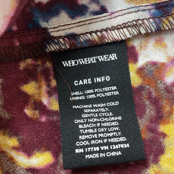 Who What Wear Dress Womens XS Black Watercolor Floral Fit and Flare Stretch Boho - Picture 7 of 9